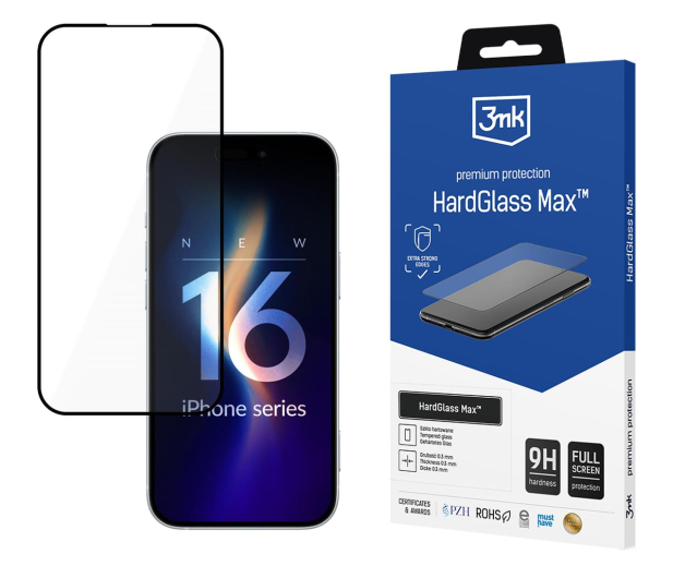 3MK HardGlass Max Black do iPhone 16 Plus 5903108588928 - 1277754 - zdjęcie